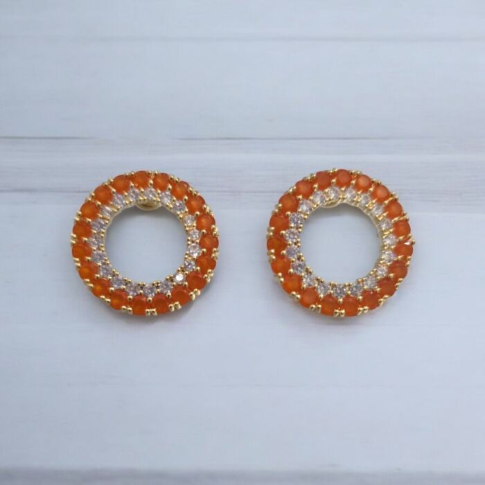 Pendinte Circle Cristales Naranja - Imagen 2