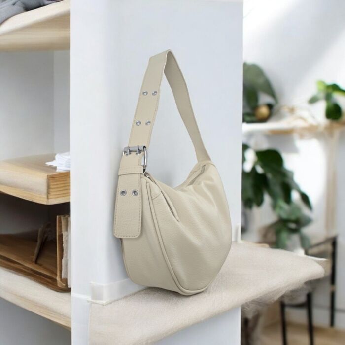 Bolso polipiel Isita beige - Imagen 3