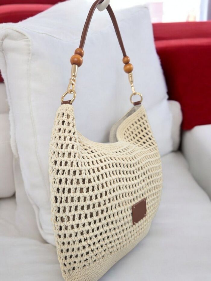 Bolso crochet Calpe beig - Imagen 2