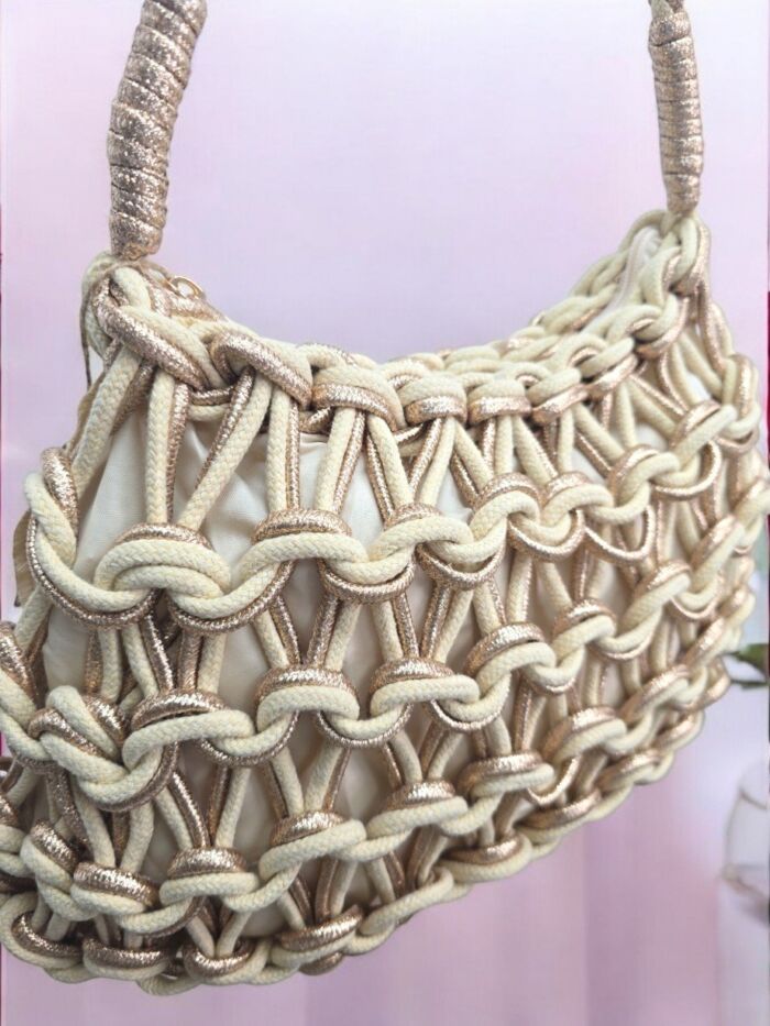 Bolso nudos Kiara beige - Imagen 2