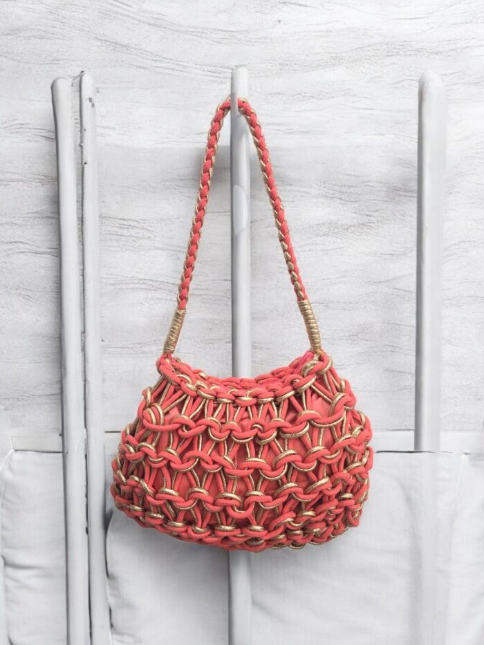 Bolso nudos Kiara coral