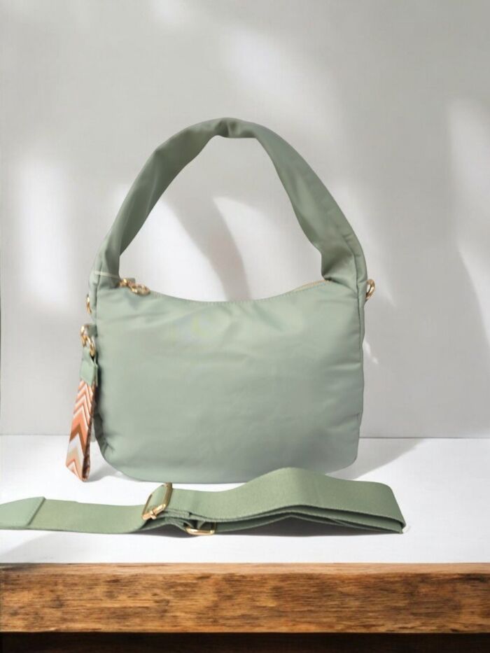 Bolso bandolera nylon Lidia verde - Imagen 2