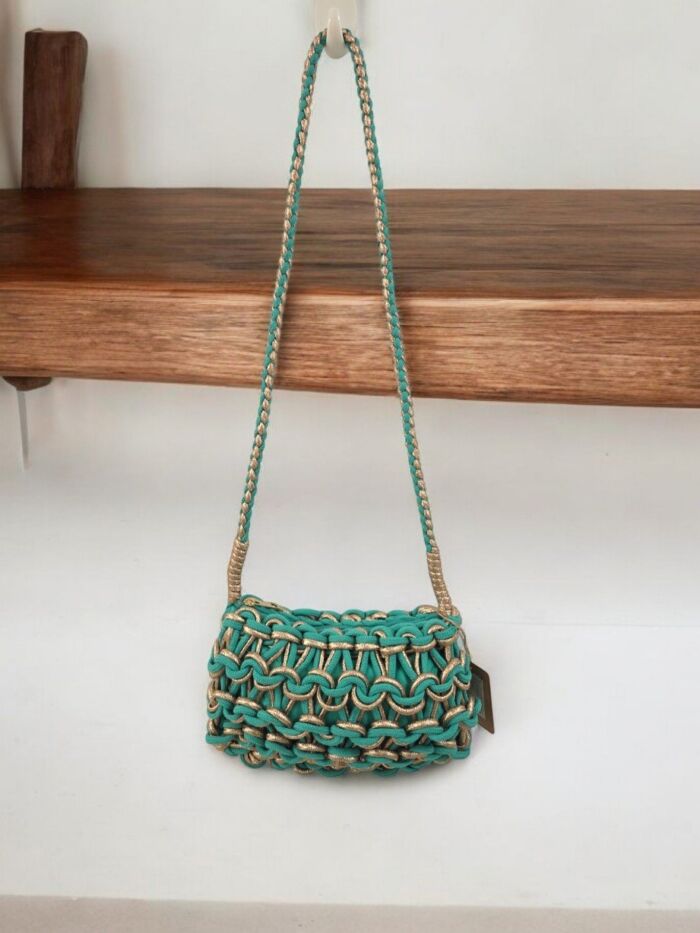 Bolso nudos pequeño Zahara verde - Imagen 3