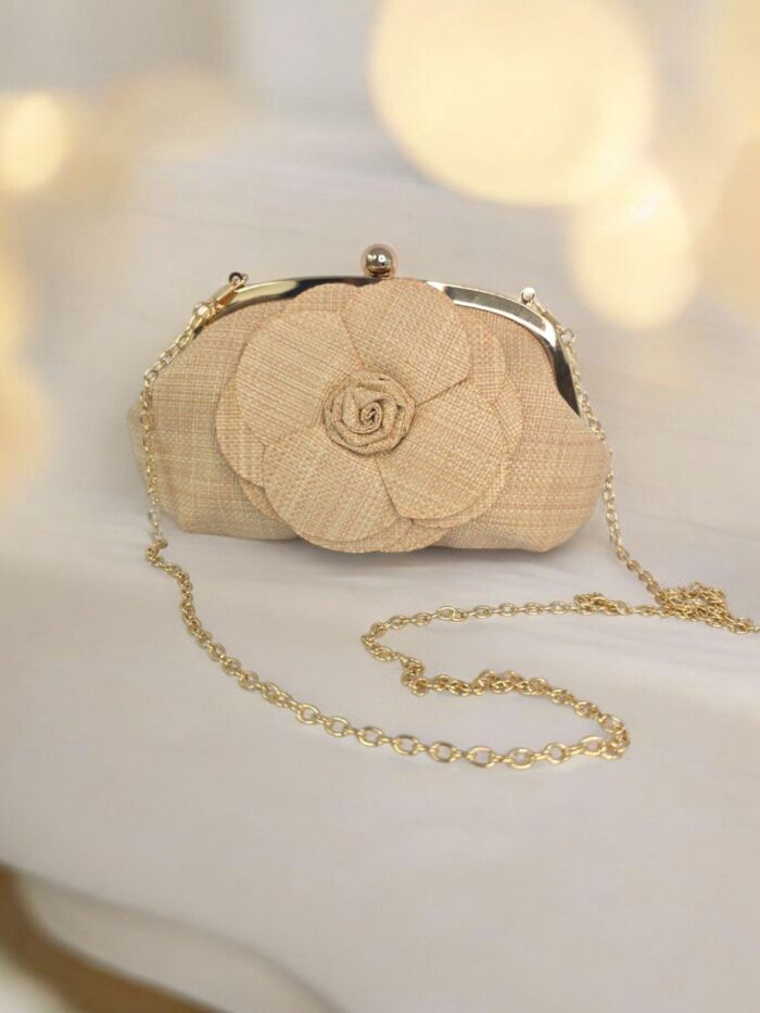 Cartera rafia sintetica Flor