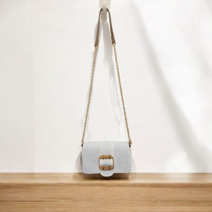 Bolso rafia blanco Kuka - Imagen 2