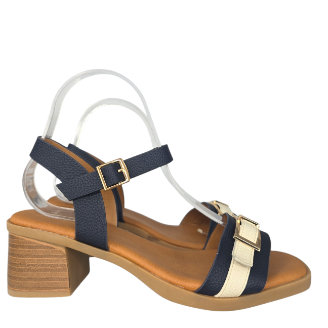 M.2607Sandalia tacon medio aplique